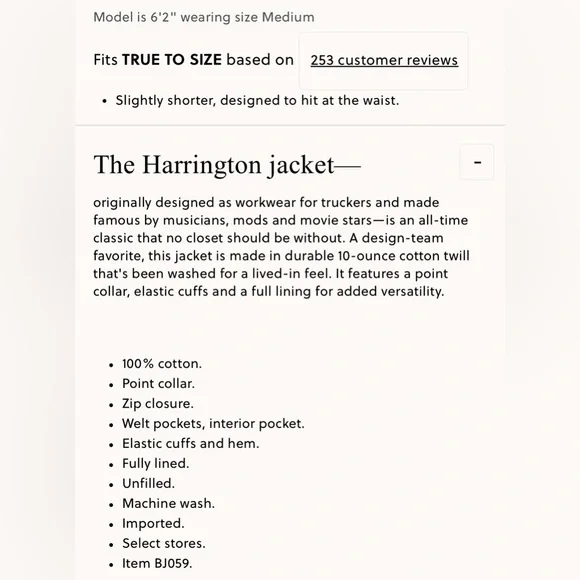 NWT J CREW Harrington jacket in cotton twill in black - Picture 6 of 7